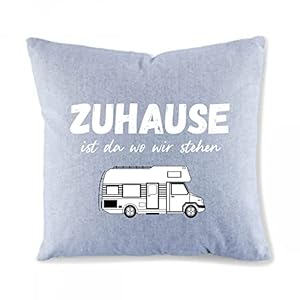 Wohnmobil Klassik Alkoven Kissenbezug Grau Vintage Sofa Kissen Bezug ohne Füllung Vintage Jeans Grau schwarz 40 x 40 cm…