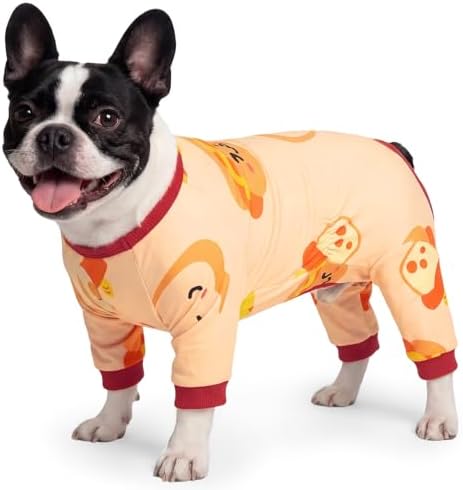BRKURLEG Soft Dog Pajama, Dog Recovery Suit, Orange, M