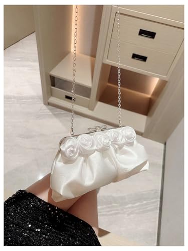 Image of Verdusa Women's Bowknot Evening Bag Ruched Clutch Purse Party Handbag with Chain Strap