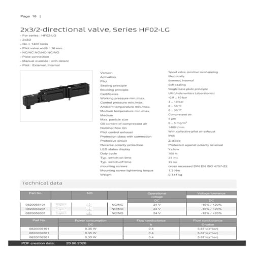 Électrovanne 0820062052 robuste de précision mécanique supérieure