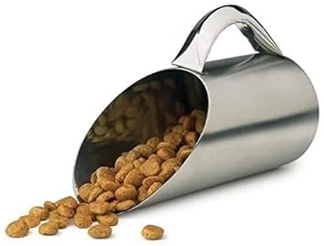KCHEX Pet Food Scooper 12 Oz Stainless Steel Matte Finish 1.5 Cup Dry Dog Kibble Scoopers
