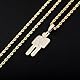 AOLIAY 1 Stück Damen & Herren Edelstahl Halskette,Fun Simulierter Diamant Anhänger,Silber Gold Accessoire Halskette,Hip-Hop-Souvenir,Straße Trend Coole Kette B