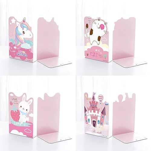 Image of oddpod Cats Laser-Cut Metal Bookends /Heavy Duty Non-Slip Book Stands for Home, Office, Kids Study Table, Nursery, Library and Schools