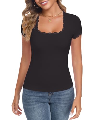 Chemise manches courtes haut de gamme avec dentelle fine