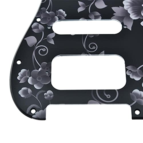 Dopro 11-Hole Strat Hss Guitar Pickguard 2-Screw Humbucking Pickup Mount For American Fd Stratocaster Flower Pattern #TOP3