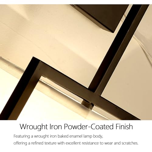 Aplique de pared rectangular negro con pantalla tejida y luz cálida 3000K para dormitorio 4