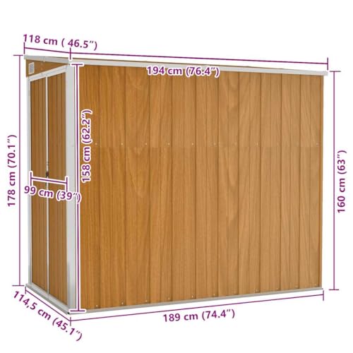 Garten Wandschale, Braun, 118x194x178 cm-7
