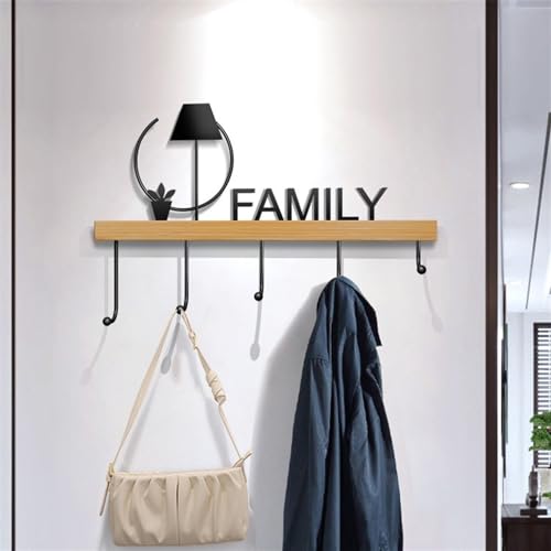 Porte Manteau Murale Multifonction avec Crochets Suspendus et Sac à Clés - 6