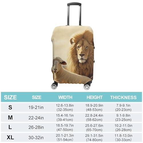Carry on Luggage Cover Lion Sheep Suitcase Covers for Luggages Tsa Approved Travel Luggage Sleeve Protector Elastic Suitcase Protector Anti-Scratch Washable Fits 19-30 Inch Case -S2