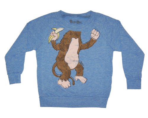 Peek-A-Zoo Toddler Longsleeve Become an Animal Pullover - Monkey Blue - 6T