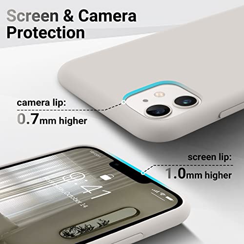 Aotesier Upgraded Slim Fit Iphone 11 Case, Premium Silicone Phone Case, Full Body Shockproof Protection Cover Anti-Scratch&Fingerprint For Iphone 11 With Comfortable Grip, 6.1 Inch, Stone #TOP3