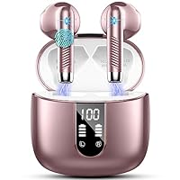 Wireless Earbuds, Bluetooth 5.4 Headphones NEW Wireless Headphones with 4 ENC Mic, 56H Bluetooth Earphones in Ear Noise Cancelling Deep Bass, Mini Ear Buds Bluetooth Earbuds IP7 Waterproof LED Display
