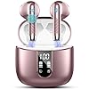 Auriculares Inalámbricos Bluetooth, Auriculares Bluetooth 5.4 HiFi Estéreo, 56H Cascos Inalambricos Bluetooth con ENC Reducción de Ruido, Pantalla LED, USB-C, Control Táctil, IP7 Impermeable Oro rosa