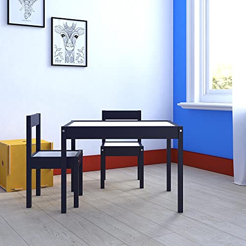 Baby Relax Hunter 3-Piece Kiddy Table & Chair Kids Set, Blue / White - Thumbnail 3