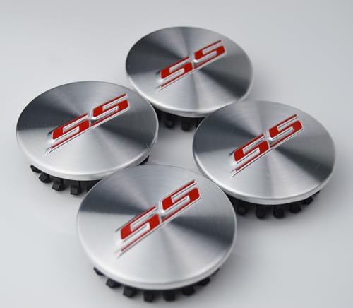 Image of (Set of 4) 68mm=2.67 inches SS Wheel Center Cap Covers Hub Cap 3D Emblem Badge for 2016-2023 6th Generation Chevrolet Camaro