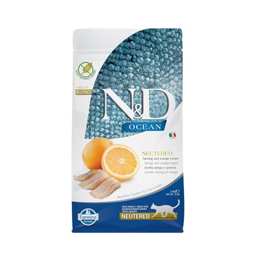 Farmina N&D Herring and Orange Dry Neutered Cat Food 1.5 Kg