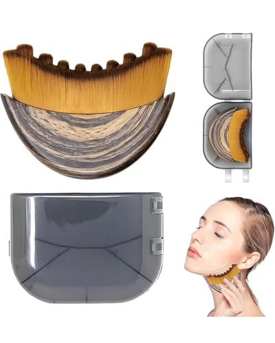 Image of Lymphatic Contour Face Brush, Lymphatic Drainage Massager with Protective Cover, Facial Contouring Tool for Jawline and Cheek Definition, Gentle Skin Care Accessory.