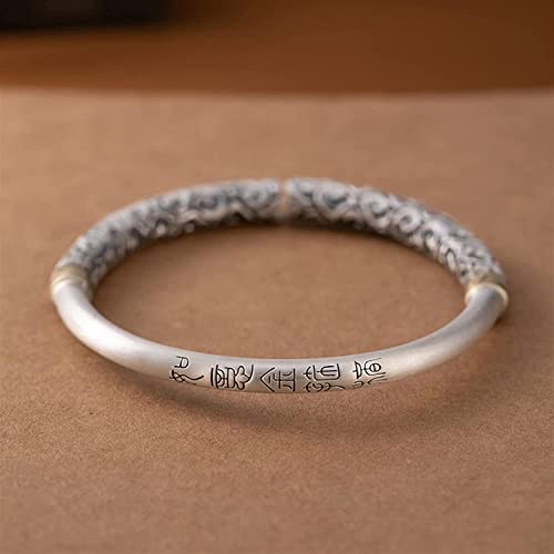 MOBEBI Bracelet, Cadeau, Bracelet de Cheville, S999 Argent Pur Ouvert Mat for Hommes et Femmes Bijoux jonc en Argent for Cadeau d'anniversaire Saint Valentin Bracelets for Femmes (A, Pied Argent)