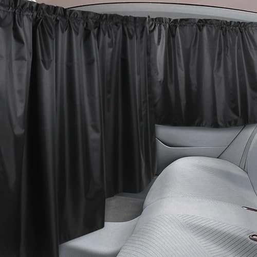 Set of 3 Car Curtains, 99% Light Blocking Car Privacy Curtains, 1 Privacy Divider Curtain & 2 Side Window Sun Shade for Sedan Truck SUV Camping Travel Sleeping Accessories