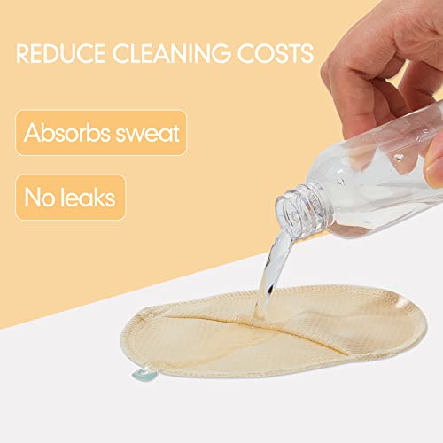 Image of 4 Pairs Underarm Sweat Pads Reusable Armpit Absorbing Guards Washable with Shoulder Strap Under Arm Breathable Absorbent Sweat Protectors Pads Guards for Women and Men(Nude)