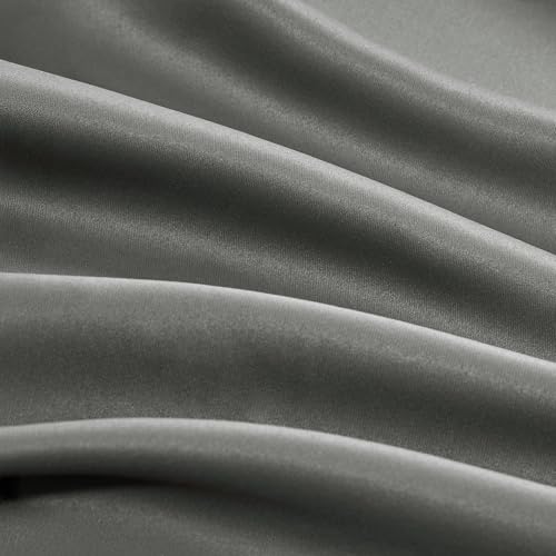 Deconovo Extra Breite Gardinen Wohnzimmer mit Kräuselband Blickdicht Vorhänge für Schiene Raumteiler Vorhang Verdunklungsvorhänge Kälteschutz, 245x300 cm(HöhexBreite), Hellgrau, 1 Stück