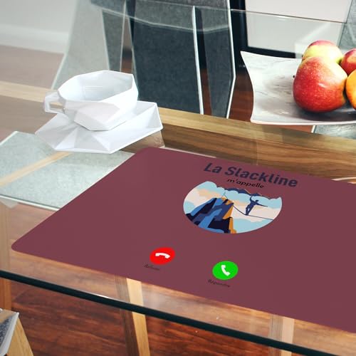 Sets de table protecteurs anti-rayures napperons rouge en liège grand format souple - 6