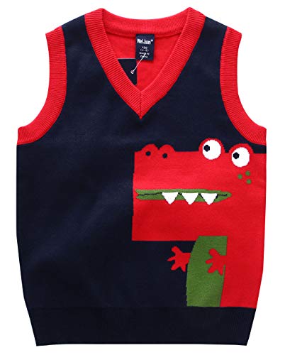 Kids Boys Christmas Vest Thermal Warm Soft Cotton Warm Cartoon Winter Waistcoat 3-4T Red