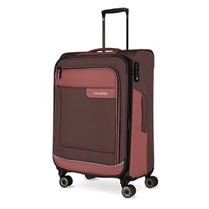 Travelite 4-Rad Koffer Größe M Weichschale aus recyceltem Material, Gepäck Serie VIIA: Trolley mit Dehnfalte + Kantenschutz, 67 cm, 70-80 Liter