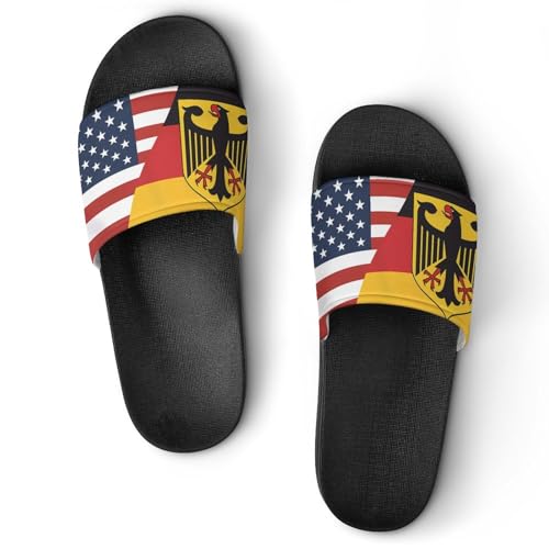 Flag of U.S. German Flag House Sandals Non-Slip Bathroom Slippers Beach Summer Shoes for Men Women