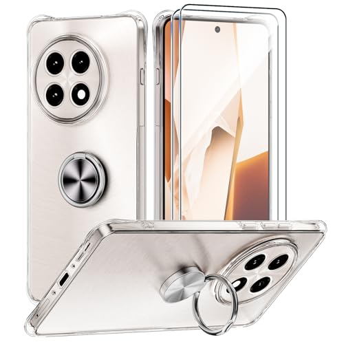 Coque OnePlus 13R antichoc à béquille anneau 360 degrés pour protection transparente