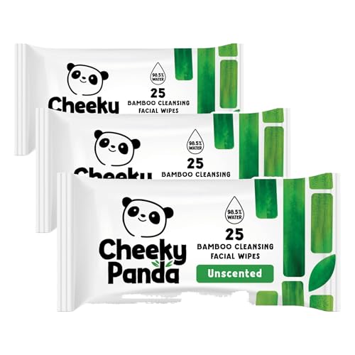 Image of The Cheeky Panda Bamboo Facial Make Up Remover Wipes | Sustainable Face Wipes Eye Makeup Remover | Unscented Pack of 75 Face Wipes | 99% Purified Water