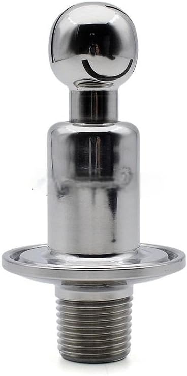 SS304 Stainless Steel Rotating Spray Ball, 1.5inch Tri Clamp and 1/2inch NPT External Thread Cleaning Ball 1pc