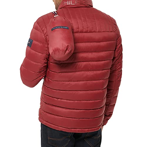 Image of Tommy Hilfiger Mens Embroidered Logo Puffer Jacket