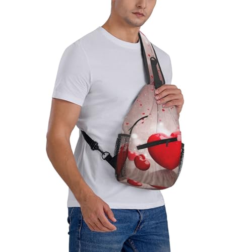 Sac à dos à bandoulière de voyage grand compartiment noir et rouge - 7