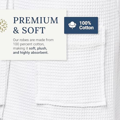 Image of Kaufman Waffle Robes | Personalized & Monogramed | Unisex 100% Cotton Soft Luxury Bathrobes for Men & Women, Spa & Hotel