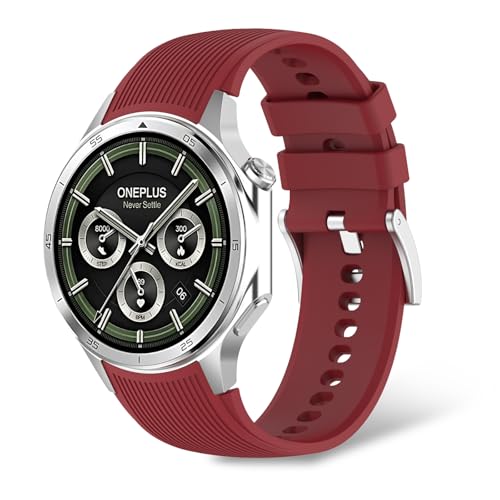 YANMONGI Silicone Bands Compatible with OnePlus Watch 3，Soft Silicone Breathable Strap Sport Band for Men Women-Red -  US_Watch_band_GJ_OPW3_RED