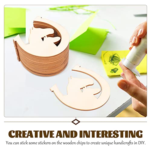 Sewroro 48Pcs Unfinished Cowboy Wooden Cutouts Horseshoe Shape Wood Discs Slices Horse Blank Horseshoe Animal Shaped Disc For Home Diy Handicraft Birthday Party Small Cowboy Party Decorations Style B #TOP5