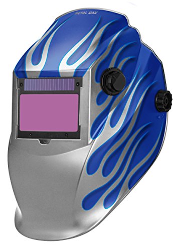 Metal Man ASB8735SGC 9-13 Variable Shade Professional Auto-Darkening Welding Helmet, Blue/Silver Flame, 2723.527cm