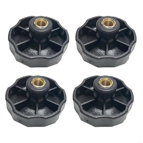 Lot de 4 boutons filetés M10 6 étoiles en plastique et laiton pour machines de fitness avec prise en main confortable et rotation facile