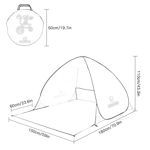 Carpa automática instantánea playa 70.9x59x43.3 pulgadas miniatura 5
