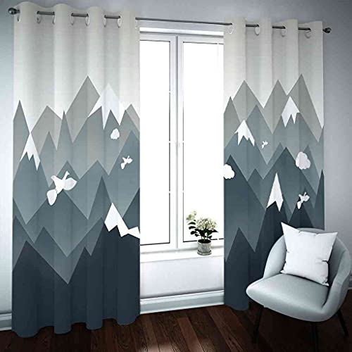 Rideau occultant isolant thermique phonique oiseau 3D 200x214 cm