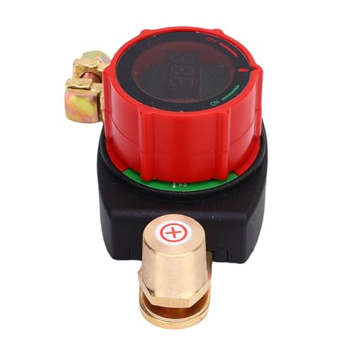 Kadimendium Interruptor de Desconexión de Batería con Pantalla LED de Voltaje, Material de Nailon Resistente para Coche, Barco, RV, Camión, Poste Superior