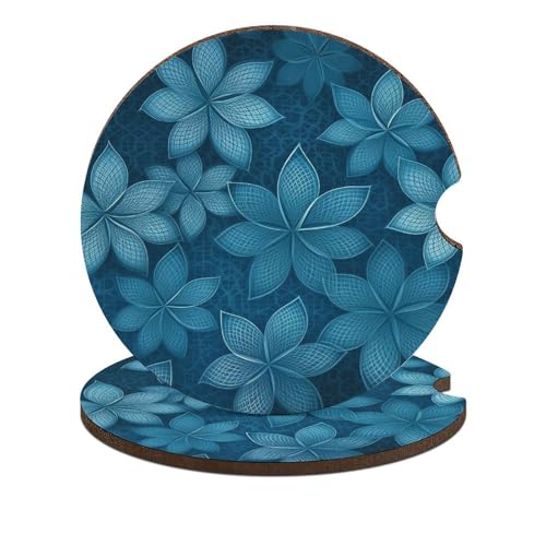 Portavasos para Auto de Madera 2 pzas Simple Grid Flowers miniatura 1