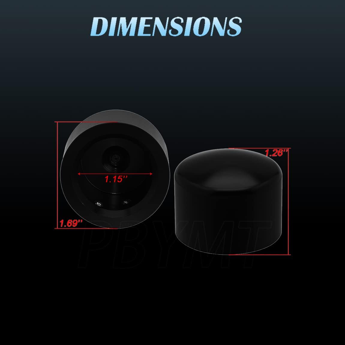 PBYMT Black Front Axle Nut Covers Caps Compatible for Harley Davidson Softail Sportster Dyna Touring Road King Electra Street Glide 2008-2023