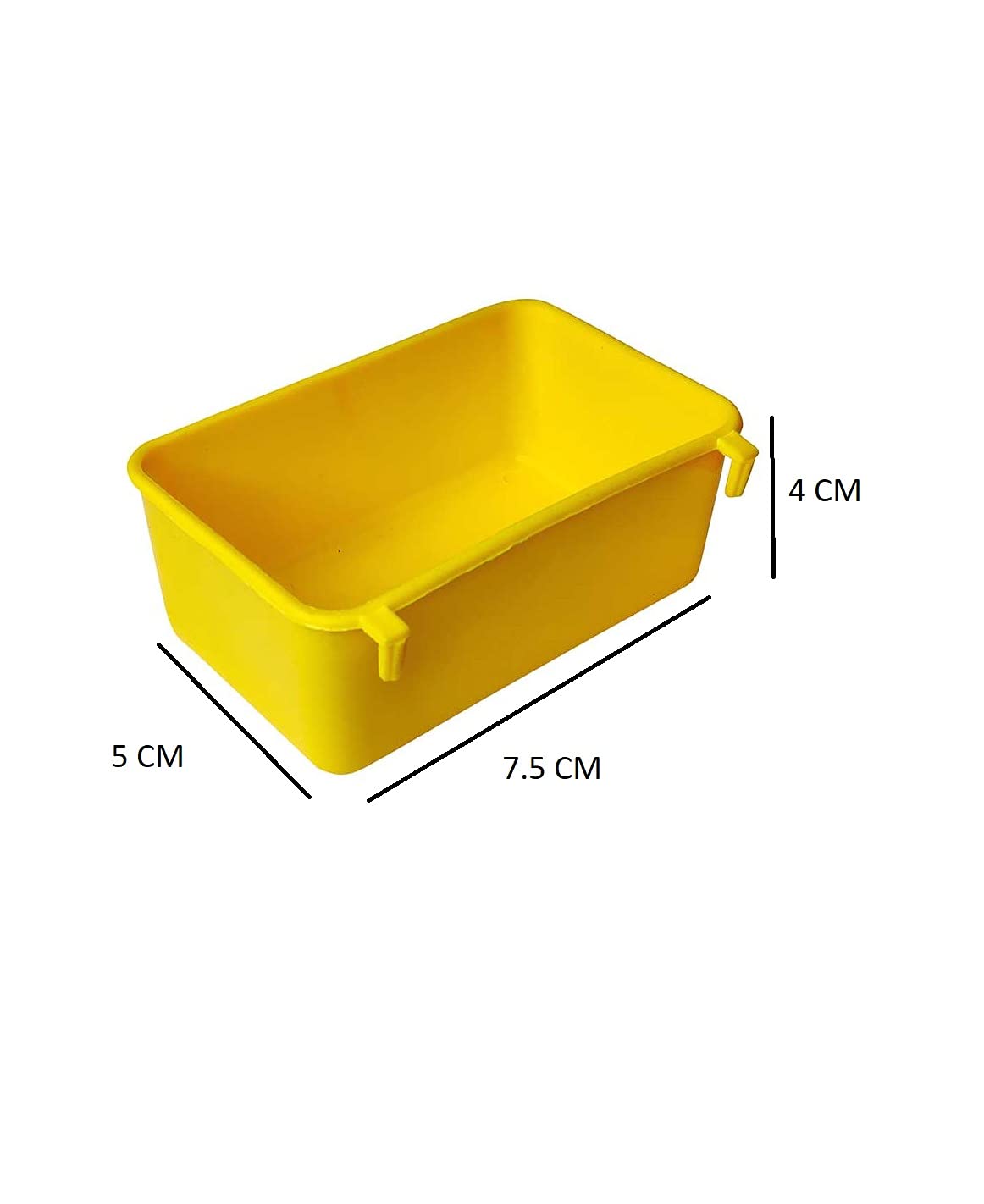 Taiyo Pluss Discovery Bird Food Feeder, Size: (3.2X1.2X2.2 Inches), Suitable for Lovebirds, Budgies, Finches (Color: Yellow) Pack of 6 2