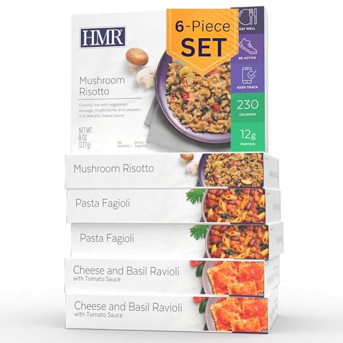 HMR Vegetarian Entrée Pack | Pre-packaged Lunch or Dinner to Support Weight Loss | Pack of 6 Ready to Eat Meals | 10-14 grams of Protein per Entrée | Low Calorie Food | 8oz Servings per Meal