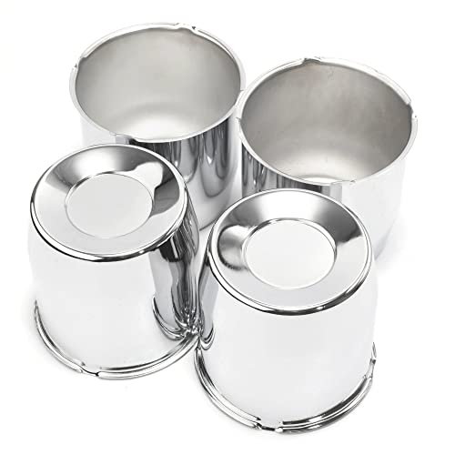 4Pc 108mm/4.25inch Trailer Wheel Center Caps Fit 4.25\" Center Bore Truck Trailer RV SUV Wheels Rims Carbon Steel Silver Hub Covers, Height: 4.33in, Auto Accessories
