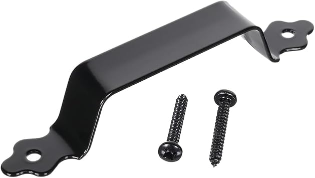 ADVANTAGE INDUSTRIES 7" Wood Gate Handle | Heavy Duty Zinc Plated Steel | Ornamental Fence Gate Pull | Interior & Exterior | Easy Grip | Gate, Door, Garage, Barn Pull Handle Black