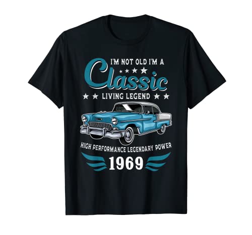Vintage 1969 Birthday Classic Car for Legends Born In 1969 Maglietta