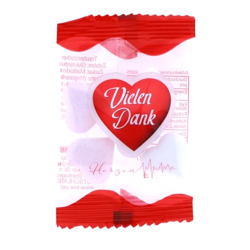 Vielen Dank Herzen, 100er Pack (100 x 6.5 g) rot